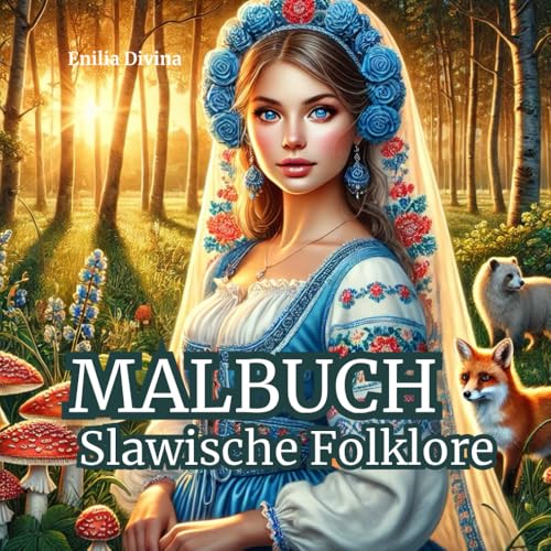 Malbuch Slawische Folklore, Krafttiere und Urthemen: Märchenhafter Zauber für Erwachsene und Kinder ab 8 Jahre