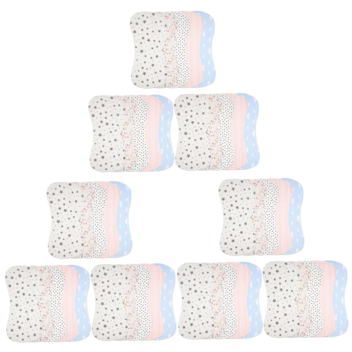 15pièces Bavoir Coton Serviettes Absorbantes Anti-régurgitation Bavoirs Réversibles Imprimés Couleur Aléatoire