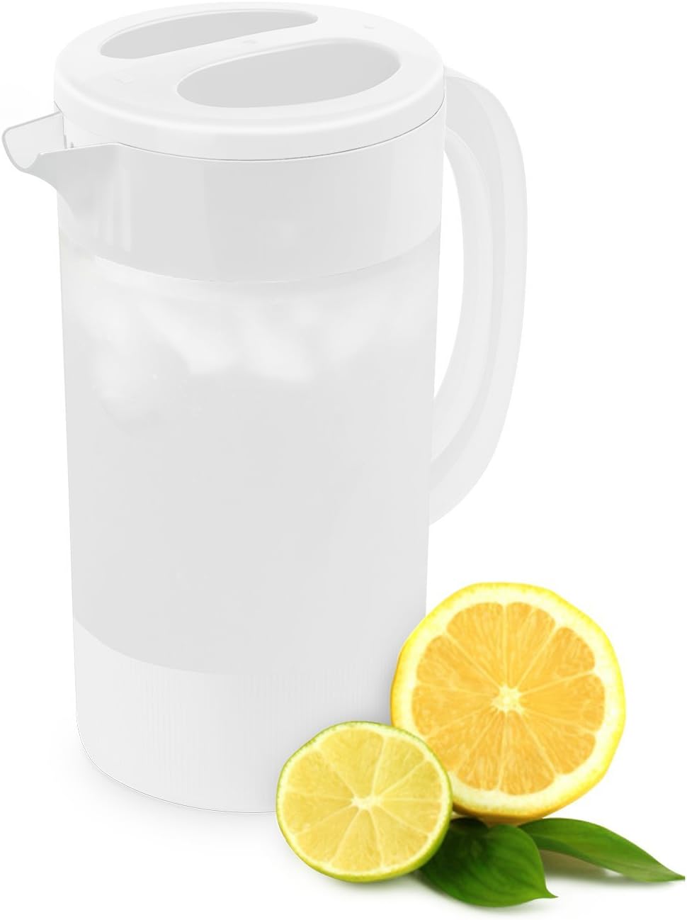 SOGO Clear Plastic Water Pitcher with Lid - 2.6 Quart - BPA Free, Dishwasher Safe - White