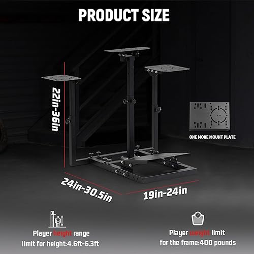 Miniatura 6 de Dardoo Flight Game Mount Racing Simulator Cockpit Compatible with Thrustmaster HOTAS Warthog Logitech G25 G27 G29 G920 Not Included Wheels