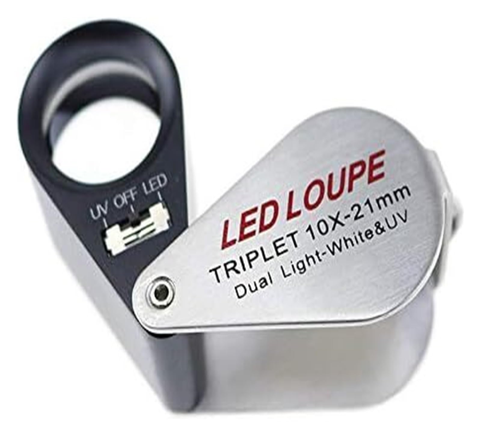 Juwelierlupe, Monokel, 10-fache, 20-fache, 30-fache Vergrößerung, Juwelierlupe, Triplet-Objektiv mit 6 LED-Leuchten, 21 mm, for Edelsteine, Schmuck, Münzen(30X)