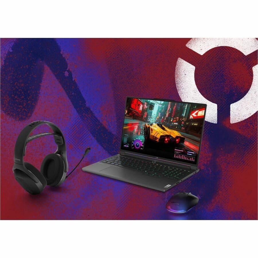 Image of Lenovo Legion H410 Wireless Gaming Headset, Bluetooth or 2.4 GHz USB-A Connection, Lightweight (304 Grams), Adjustable Headband, Flip to Mute Mic, Black