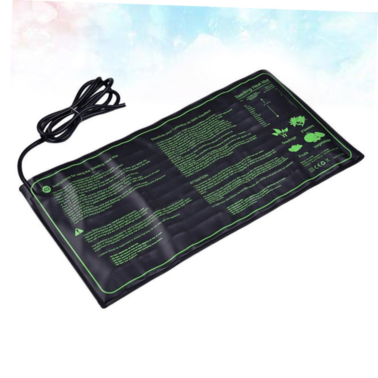 BESPORTBLE 230v Tappetino Riscaldante Per Piante e Resistente Riscaldamento Idroponico Silicone Per Germinazione e Propagazione Di Piantine Nero Eu