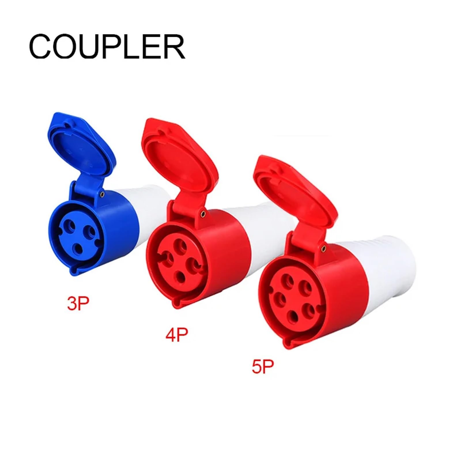 Enchufe industrial de 5 pines, 3 núcleos, 3P/4P/5P, conector eléctrico pared IP44, 16A, 32A, 220V, 380V, 415V, macho/hembra(Coupler,32A,4P)