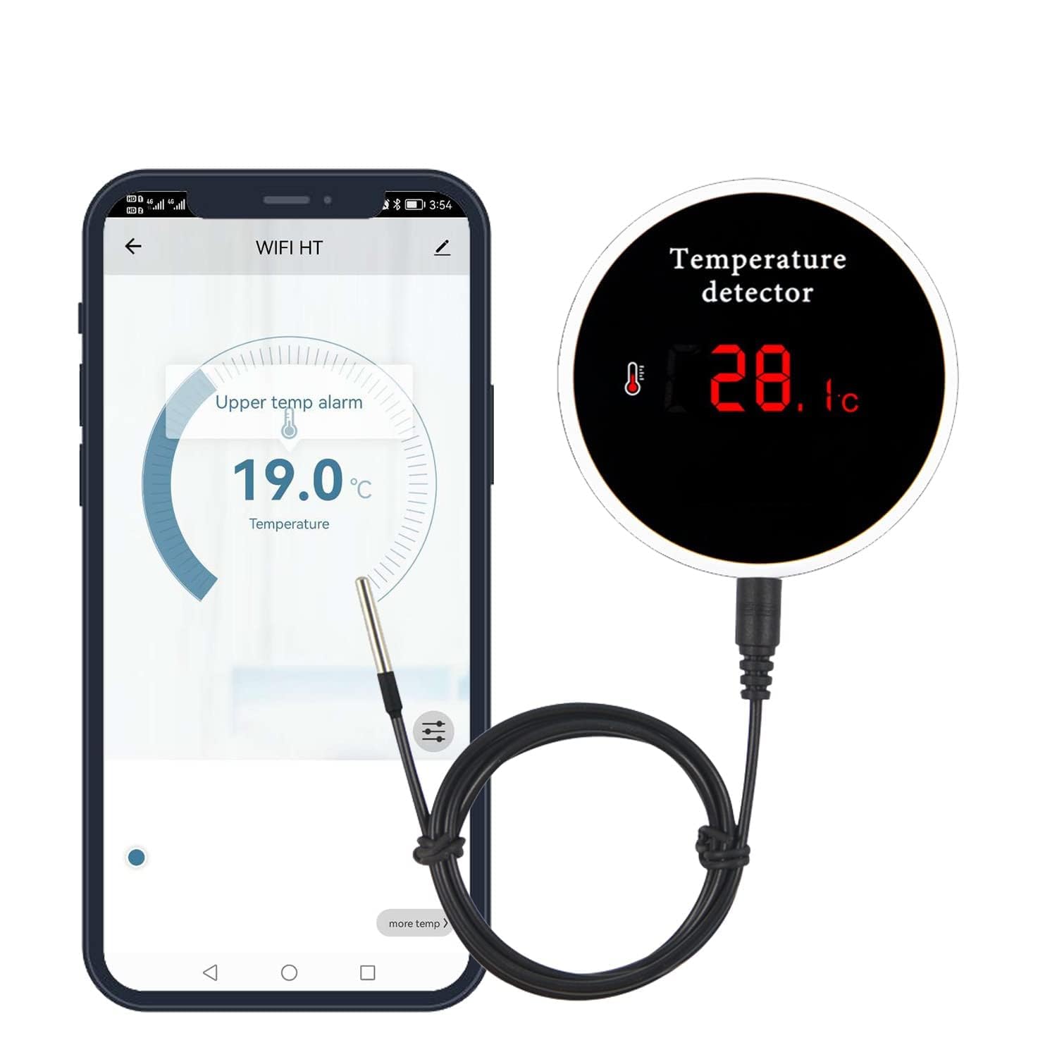 Capteur de température Tuya wifi avec sonde externe étanche moniteur de température intelligent avec écran LCD rétroéclairé batterie rechargeable