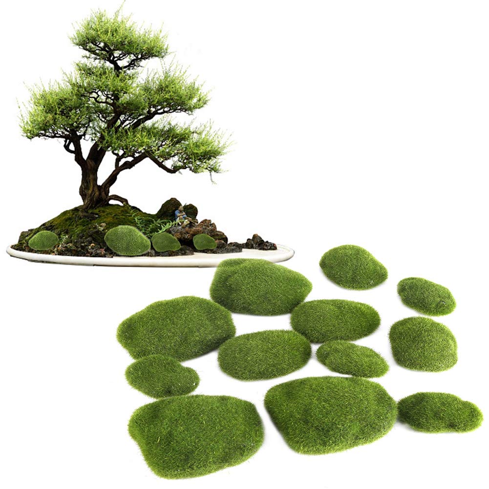 24Pcs Moss Balls, Artificial Moss Decorative Moss Green Moss for Decorating Moss Rocks Dried Moss for Crafts for Home Garden