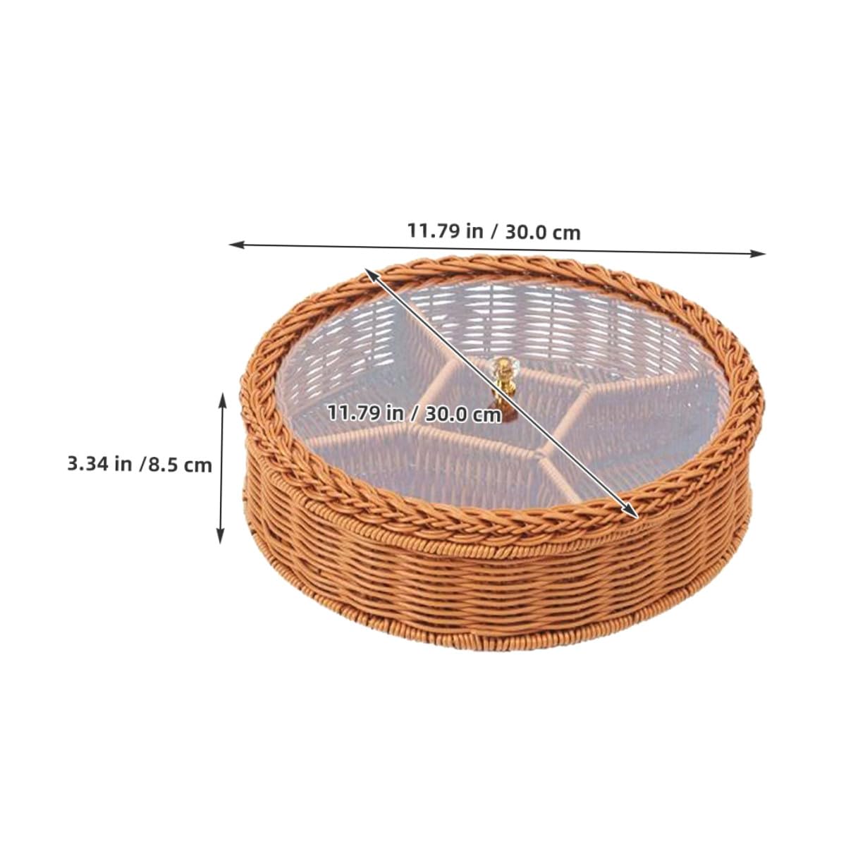 NUOBESTY Panier de Rangement pour Noix et Fruits Secs en Plastique Marron avec 5 Compartiments, Facile à Nettoyer, pour Bureau ou Chambre