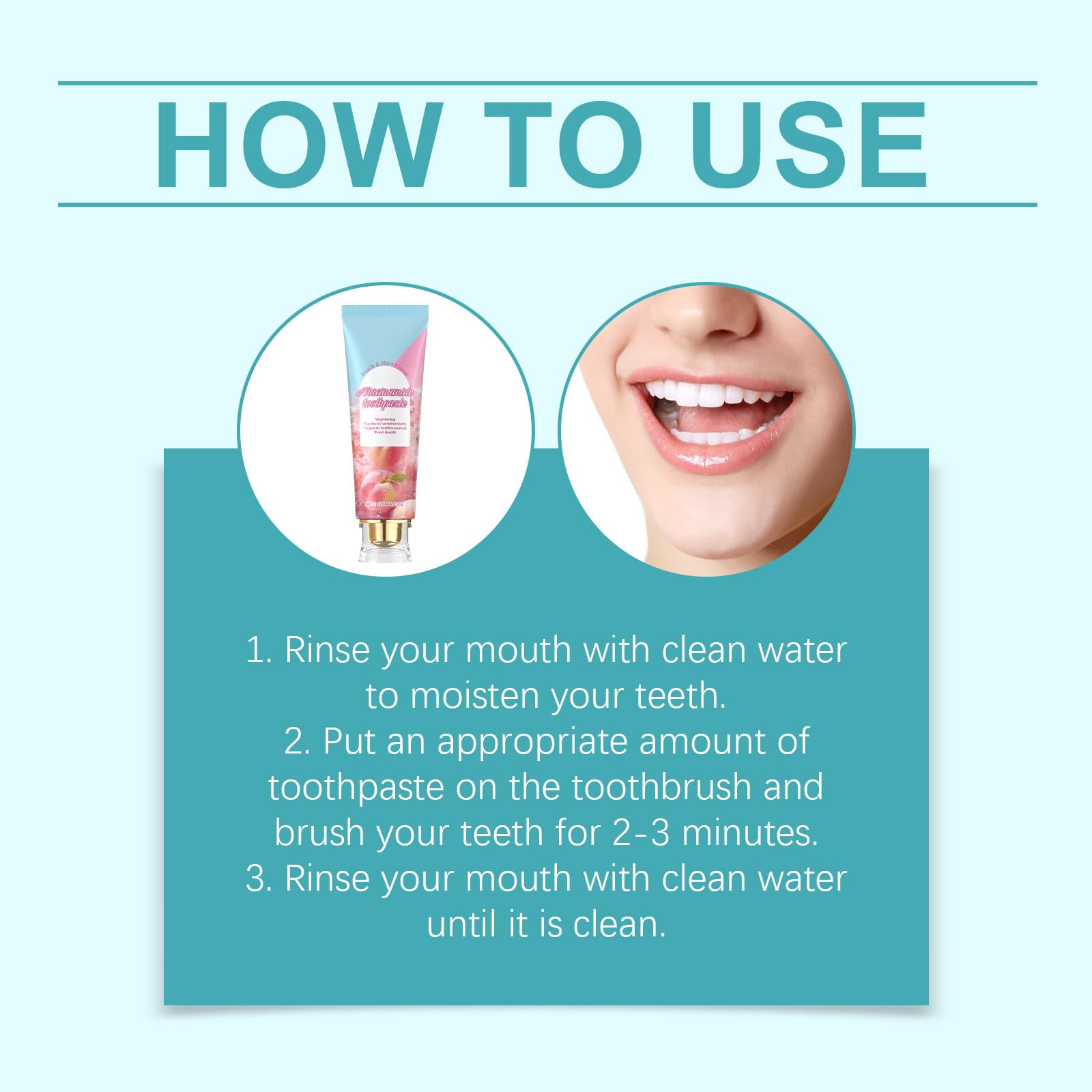 Pasta de dientes blanqueadora de niacinamida contra manchas y reparación del esmalte, pasta de dientes suave para dientes sensibles, aliento fresco, brillante, cuidado bucal diario natural para