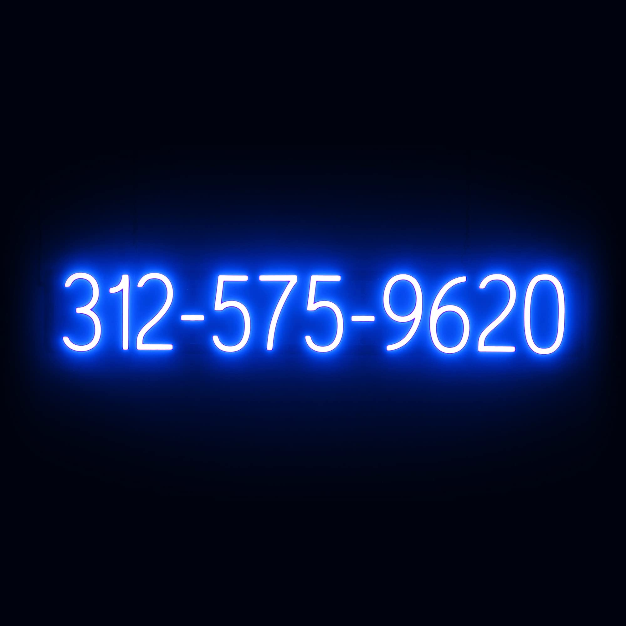 SpellBrite 10 DIGIT PHONE NUMBER Sign | Phone Number-Related Sign with Neon Look, Blue LED Light Source | 39.6" x 6.3"