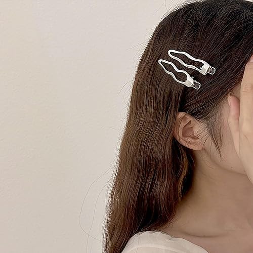 Miniatura 8 de Pinzas de pelo onduladas de metal plateado para mujeres, pinzas de pelo de cocodrilo para niñas, pinzas para el pelo pequeñas, pinzas para el pelo,