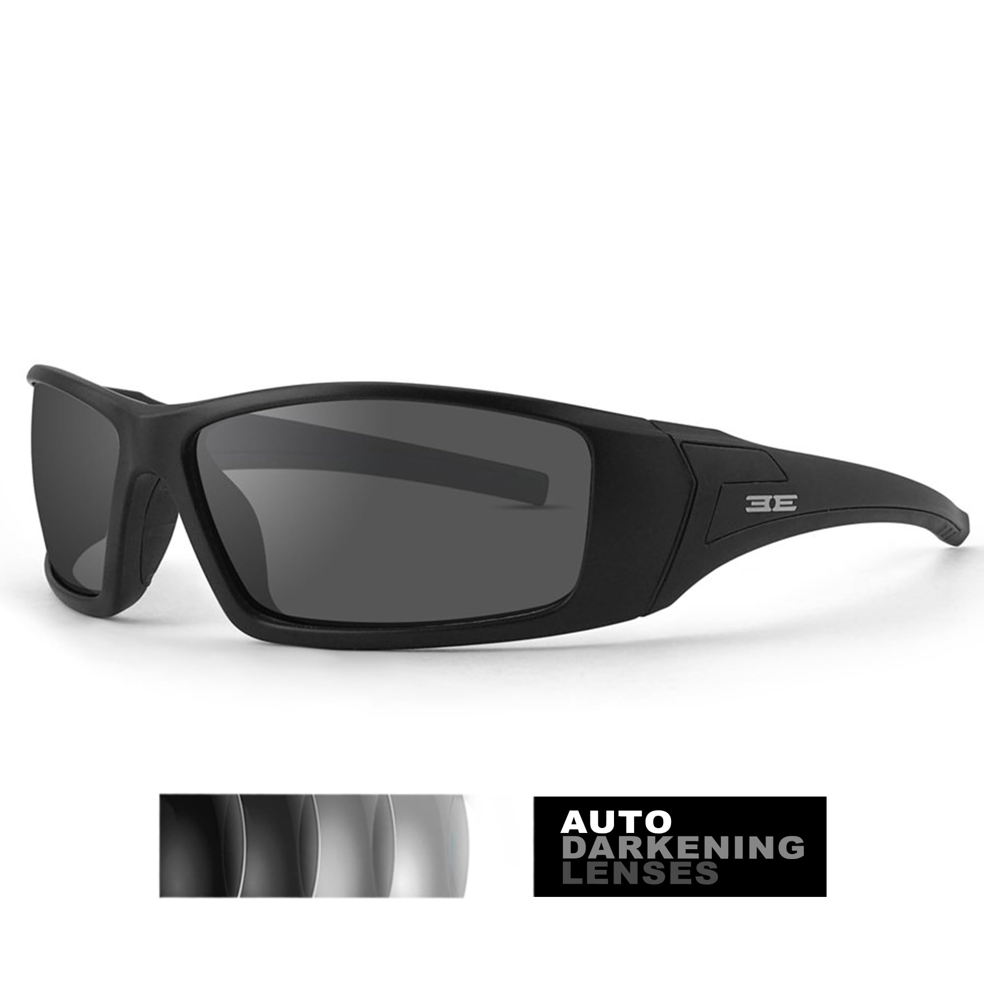 Epoch Eyewear 3 fotochromowe okulary przeciwsłoneczne motocyklowe czarne oprawki przezroczyste do dymnych soczewek