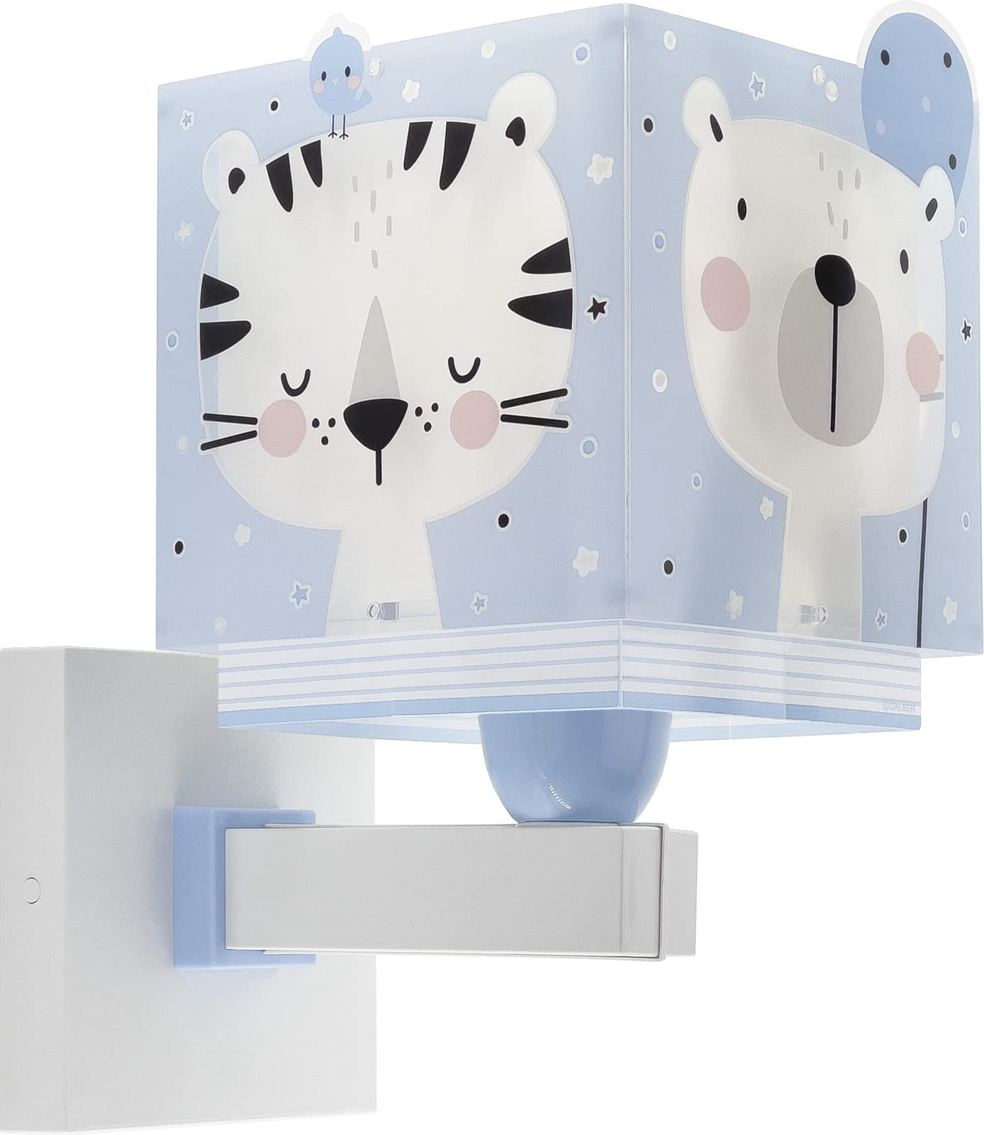 Dalber Lámpara Aplique Infantil De Pared Baby Jungle Jungla Oso León Tigre Conejo Azul, 63119T, E27