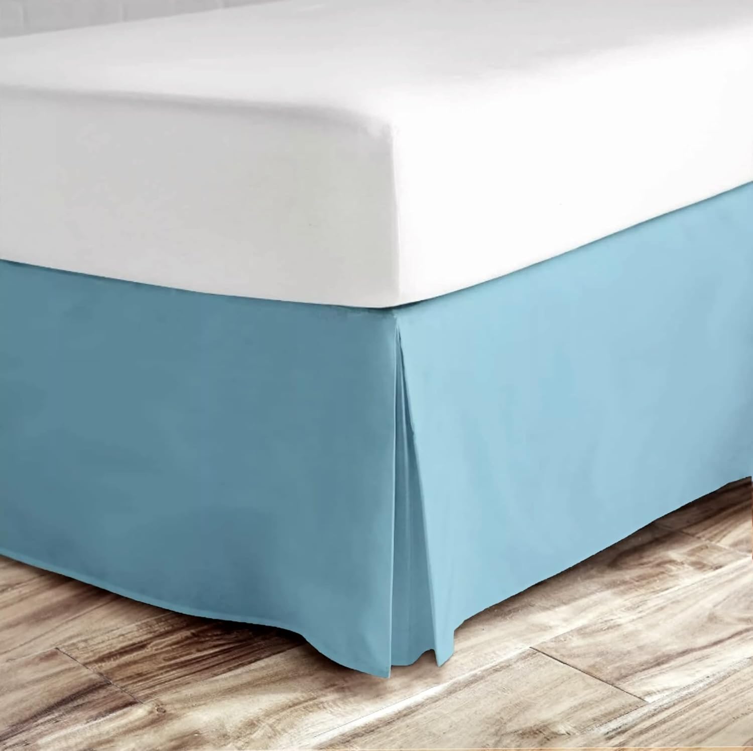 Italian Luxury Bed Skirt Pleated, 15” Inch Tailored Drop