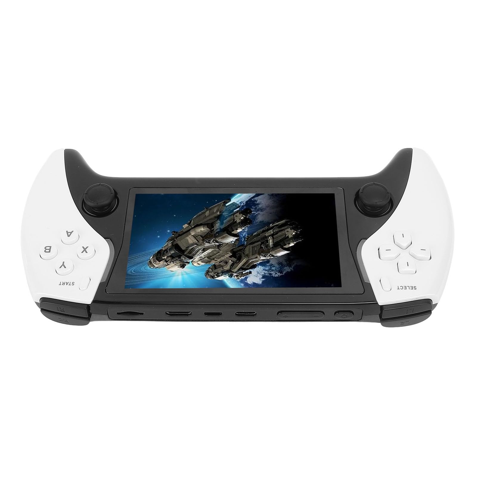 Consola de Juegos Retro Portátil, Pantalla IPS 800x480 de 4,3 Pulgadas, Batería de 2500 MAh para 4-5 Horas de Reproducción, Admite 11 Emuladores y Salida de TV, Joysticks 3D Duales, (White) — view 4
