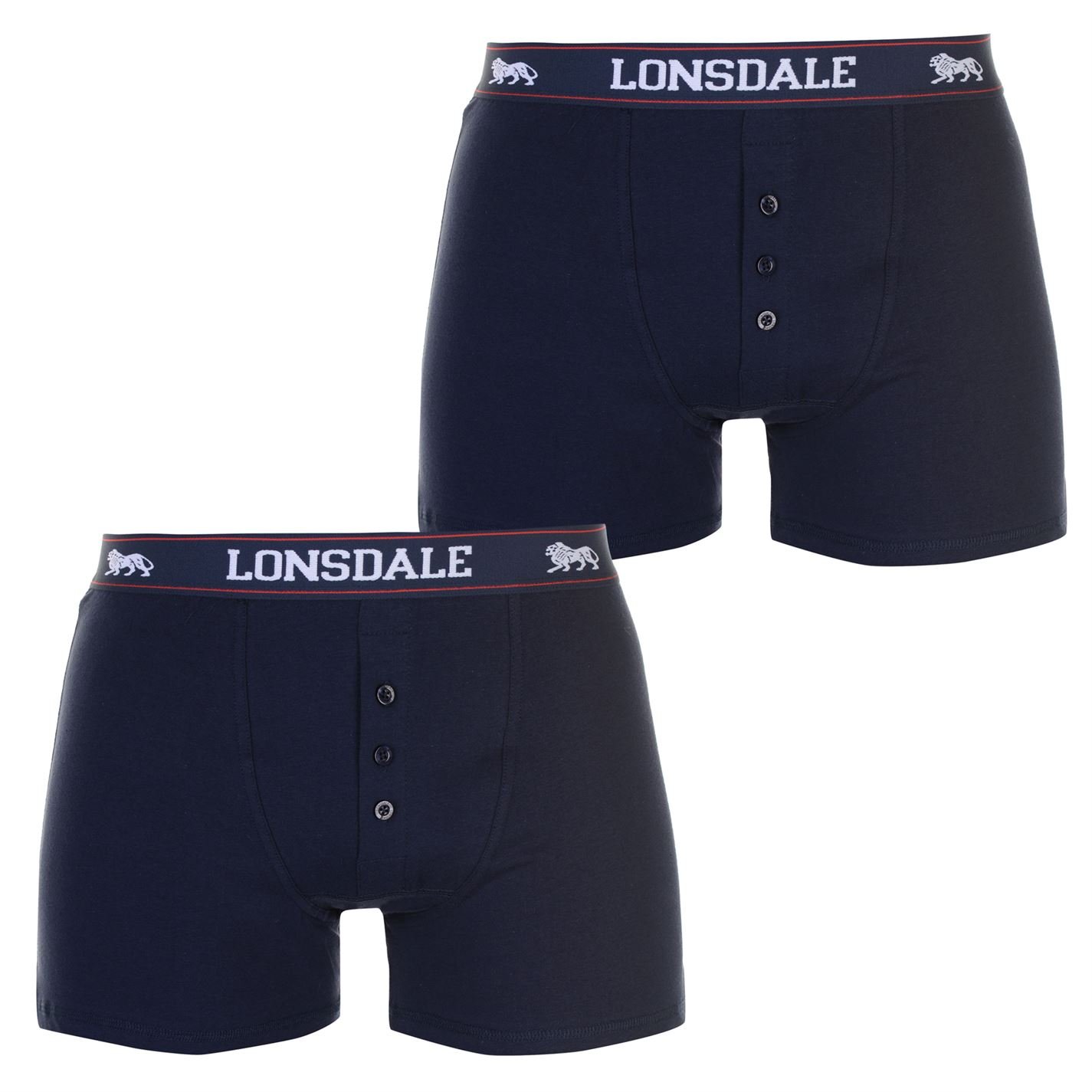 Lonsdale Men's Navy 2 Pack Boxers Xxl