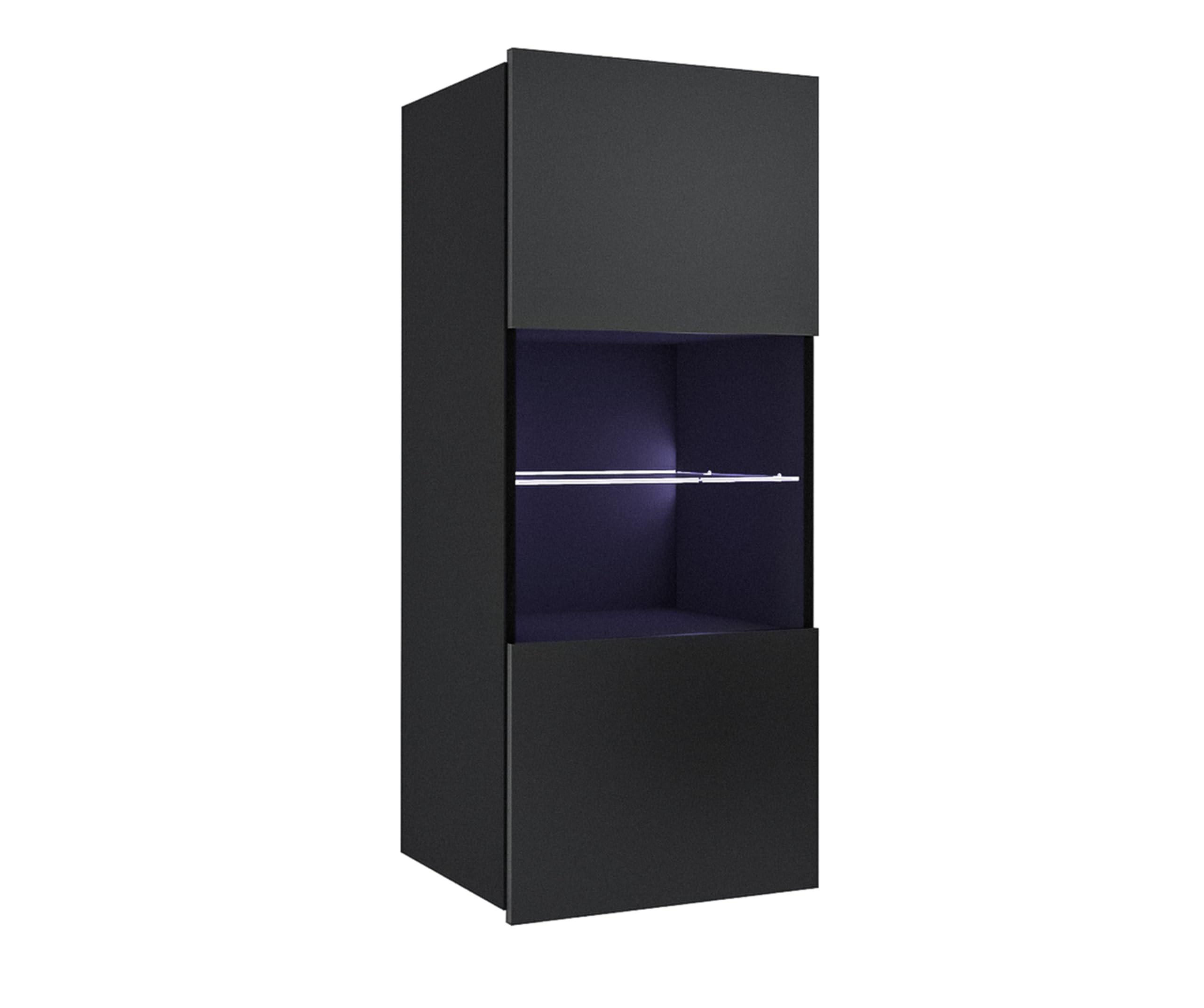 Wohnwand Modern Kossana 1 – 300cm Breite, Stilvoll Schwarz