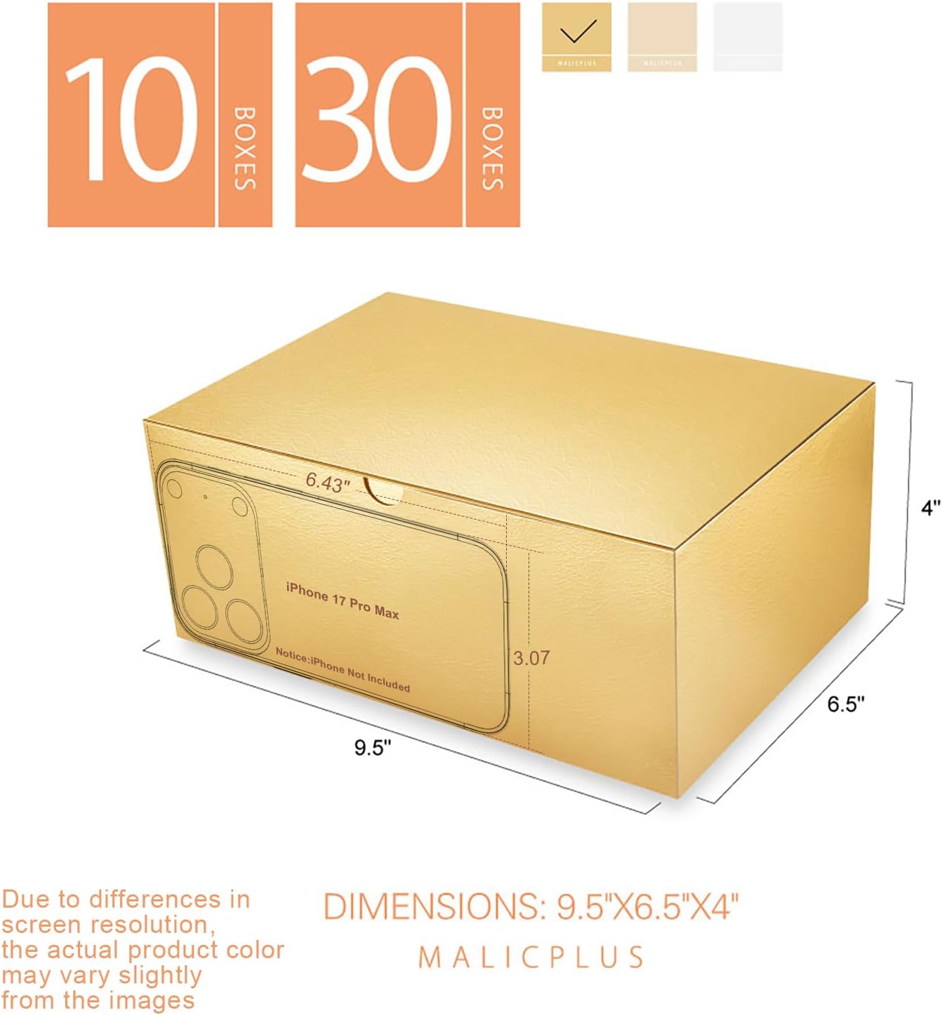 30 Gift Boxes 9.5x6.5x4 Inches Gift Boxes with Lids Boxes for Gifts Bridesmaid Proposal Box, Gold Gift Box Bulk for Light Weight Gifts, Crafting