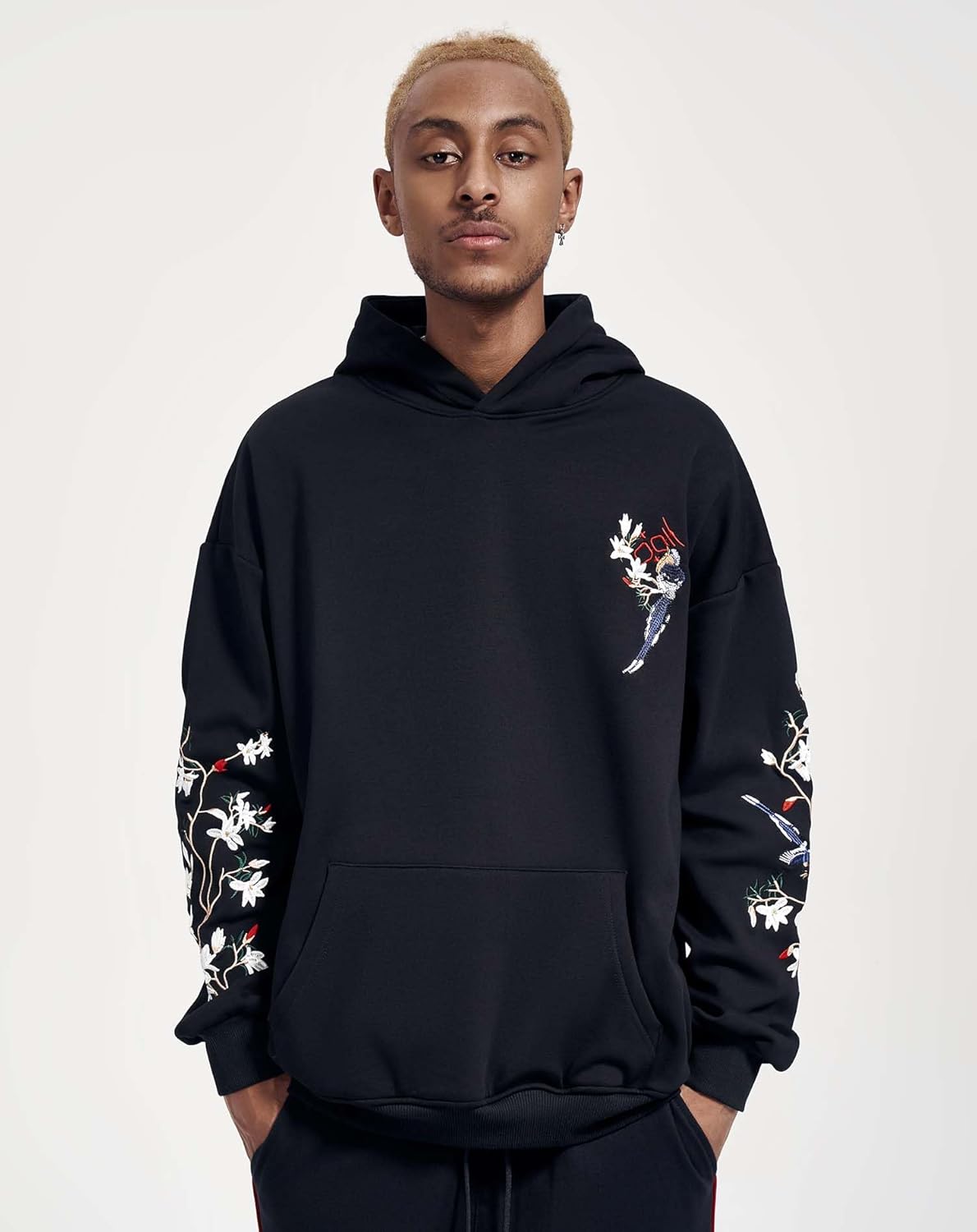 Niepce Inc Streetwear Men's Dragon Embroidered Heavyweight Graphic Hoodies - Image 2