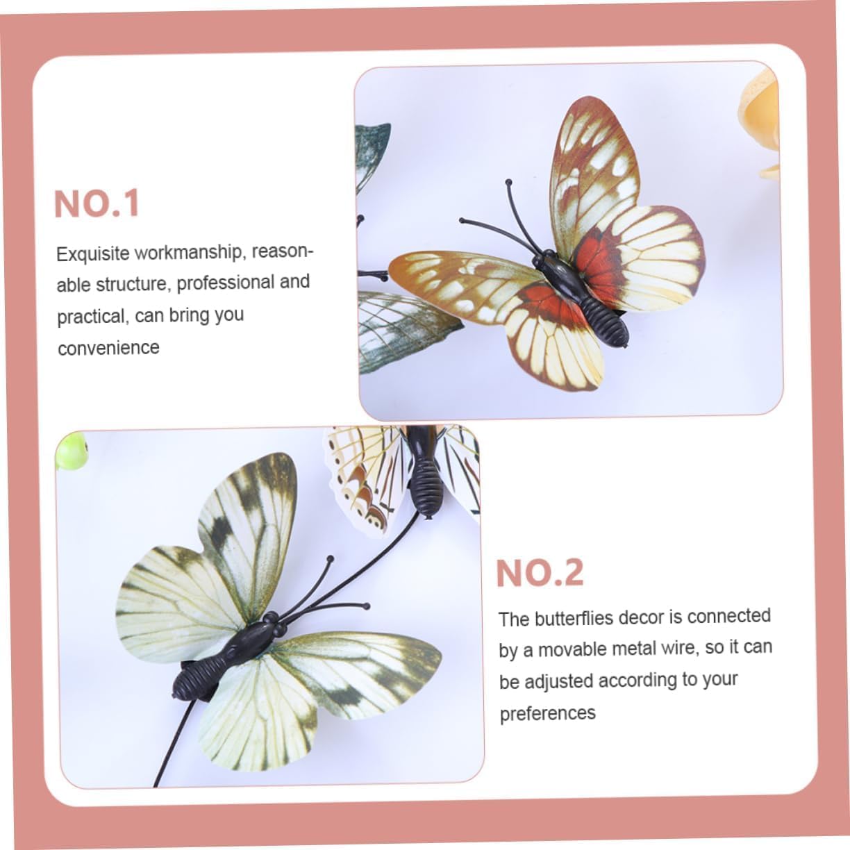 2個 模造バタフライヘッドバンド ティアラ ティーパーティー ヘアバンド レディース ガールズ ヘアピン ミス