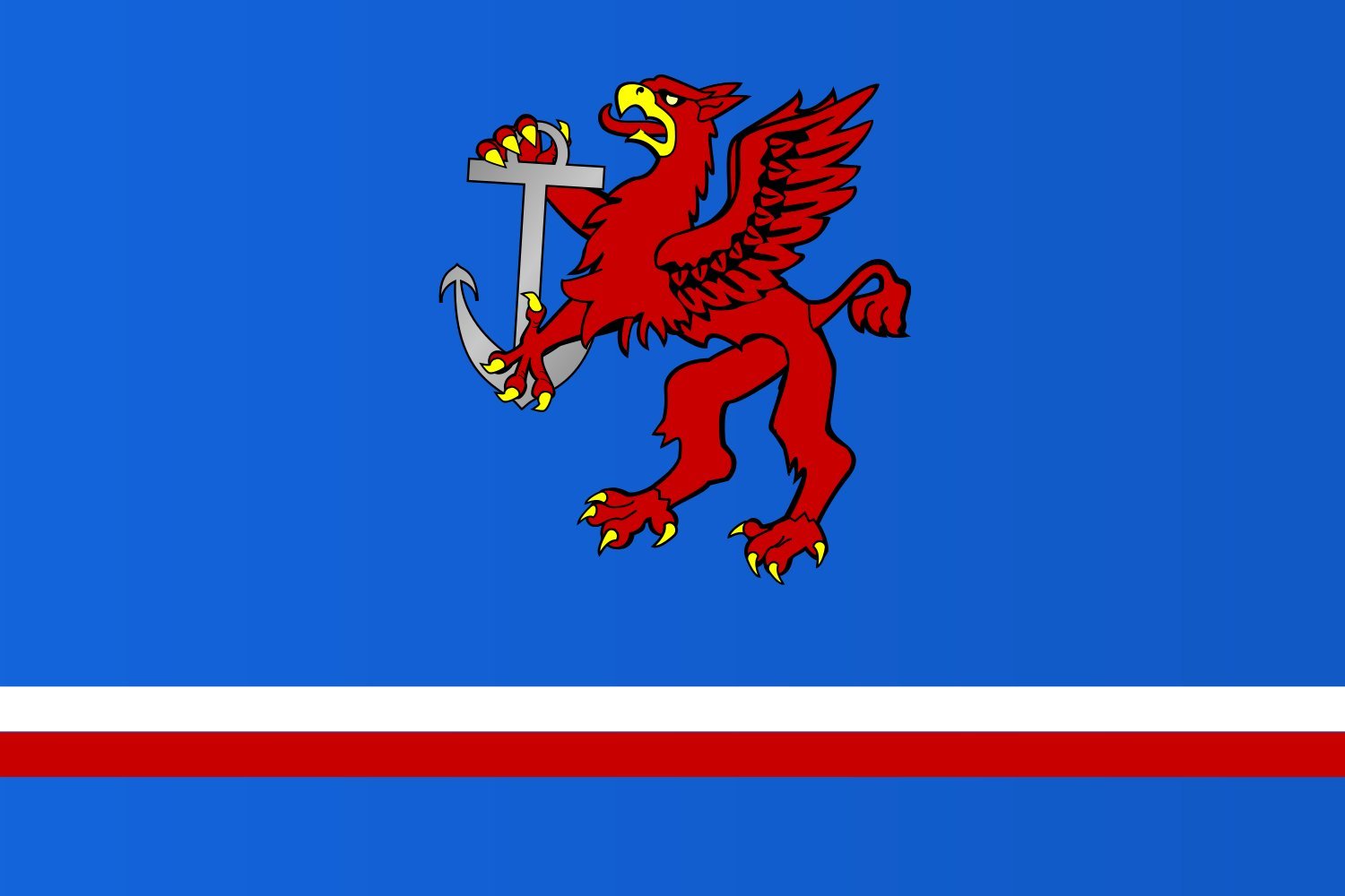 Drapeau POL Świnoujście grand format paysage pour mât extérieur