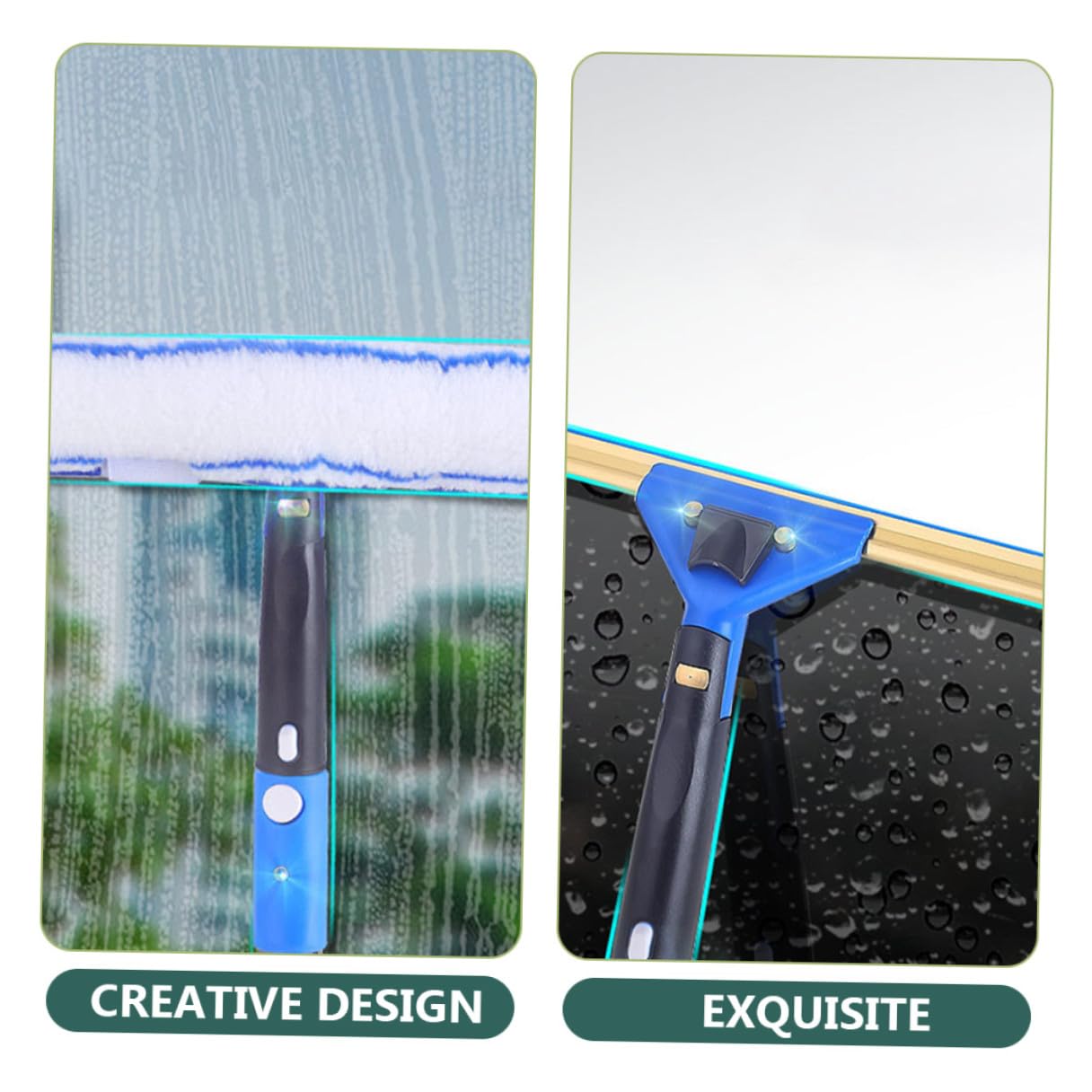 YARNOW Raclette Extensible Microfibre pour Nettoyage de Vitres et Fenêtres avec Manche Ergonomique pour Voitures Douches et Balcons Poignée Antidérapante Confortable