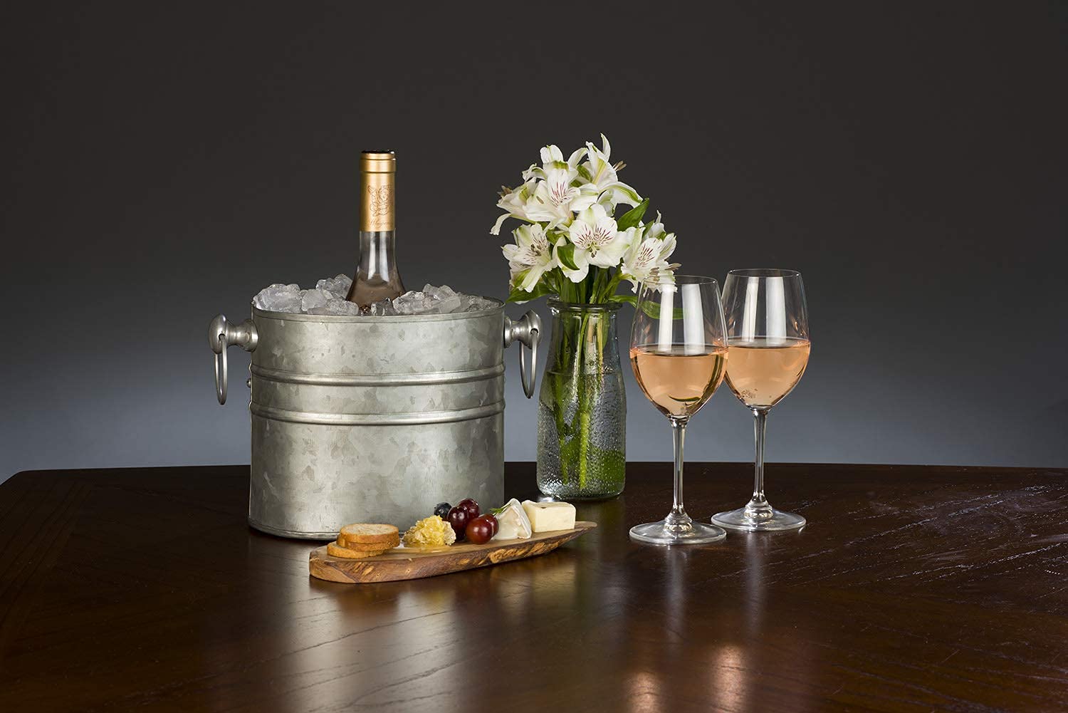 1-Bottle Wine Chiller Ice Bucket | Keeps Wine & Champagne Bottles Cold Without Touching Ice | Wine Bucket | Handcrafted Farmhouse Artisan Design | Patented Technology | Rustique — Amazon image 3