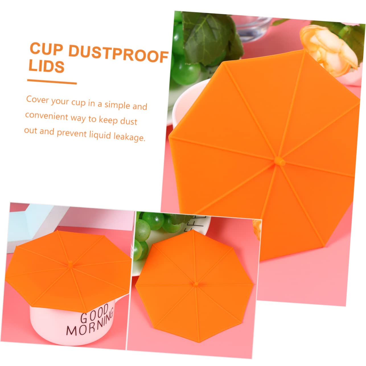 PRETYZOOM 4 Set Di Coperchi Per Tazze Da Caffè Coperchi Per Tazze in Silicone A Forma Di Ombrello Per Uso Domestico 5 Pezzi*4
