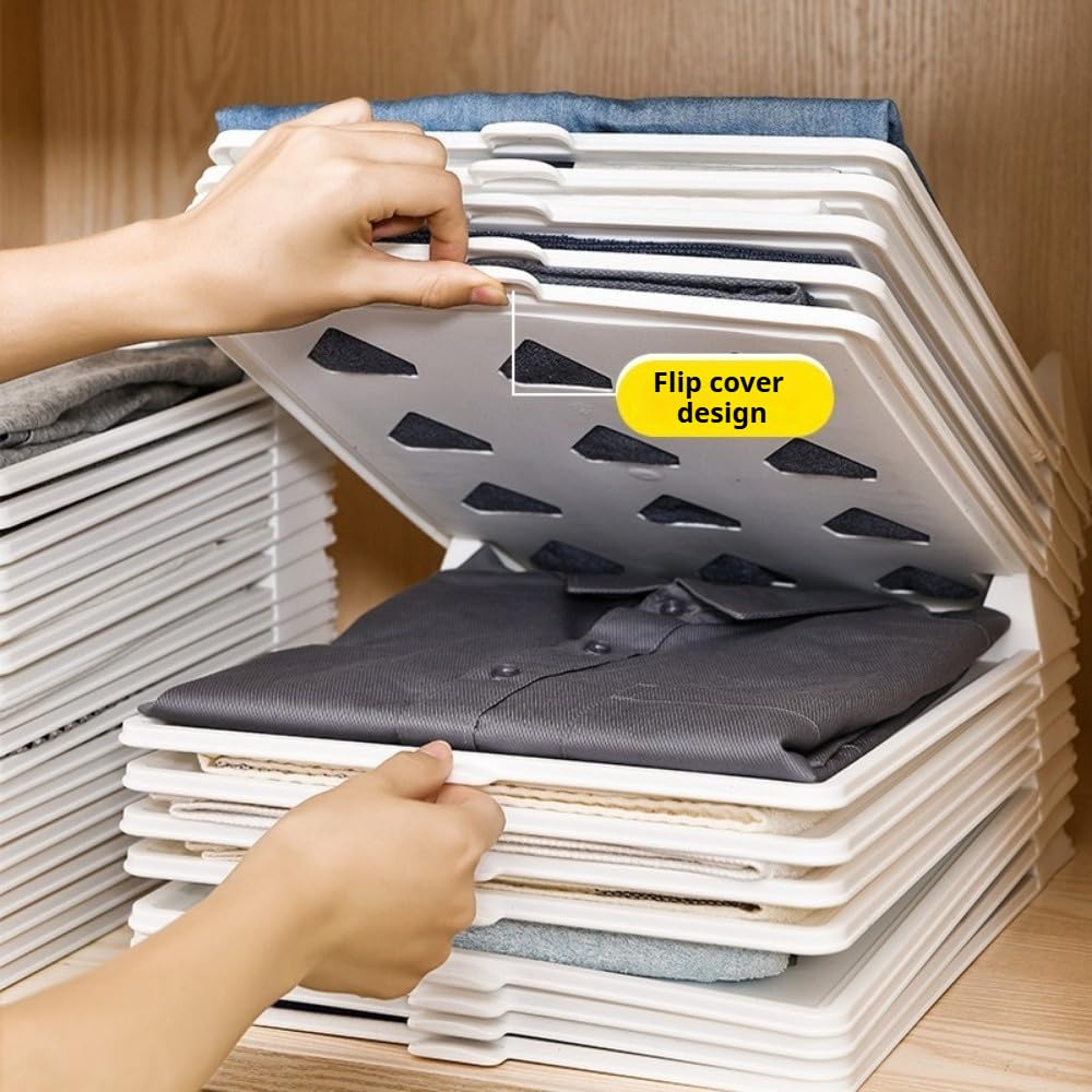 Rocky Green Organizador de ropa plegable, 3 tamaños (mediano, grande, XL) | Herramienta de almacenamiento que ahorra espacio para camisetas, pantalones, suéteres, diseño fácil de plegar y apilar con