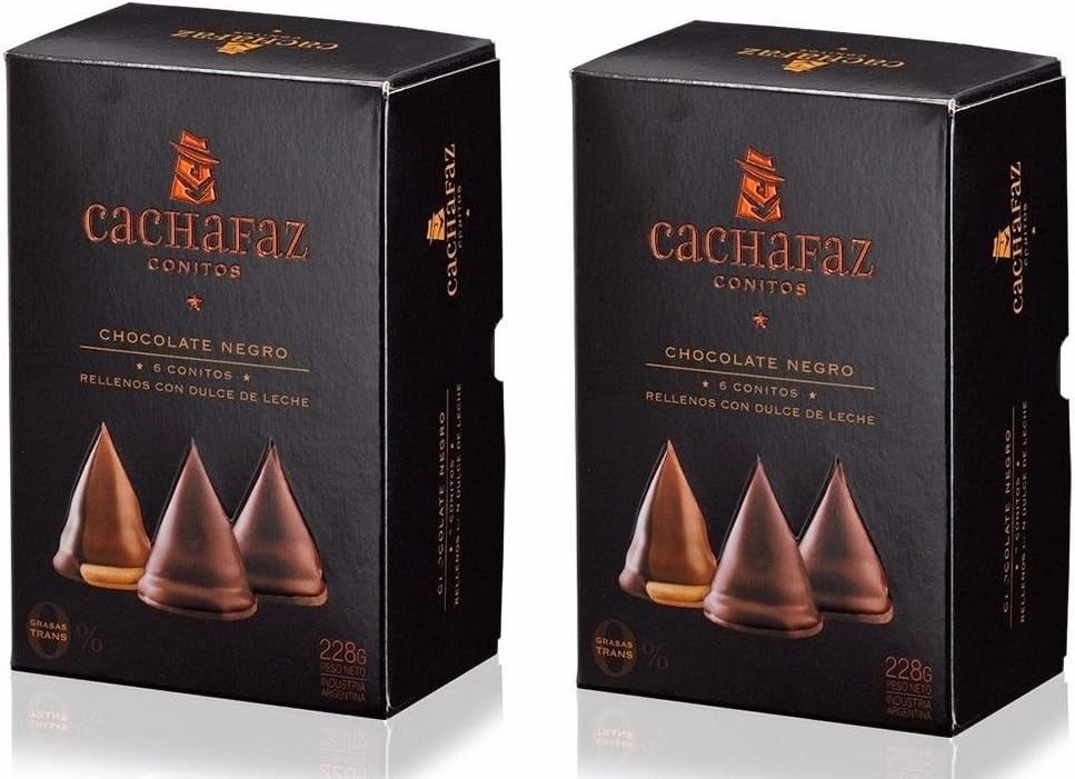 CACHAFAZ Conitos de Chocolate 228 gr. - 2 Pack | Milk Caramel Filled Bonbon Covered w/ Chocolate 8.04 oz. (Box of 6) - 2 Pack.