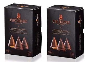 CACHAFAZ Conitos de Chocolate 228 جرام - عبوتان | حلوى بونبون محشوة بالكراميل والحليب ومغطاة بالشوكولاتة 8.04 أونصة. صندوق يحتوي على 6 قطع - 2 عبوة.