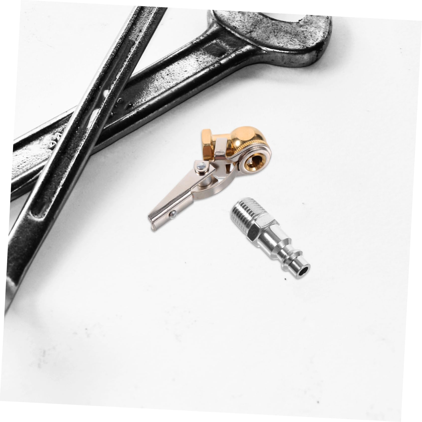 Beatifufu Professional Tire Inflator Chuck 1/4 Threaded Copper Locking Air Chuck Zinc Plated Connector