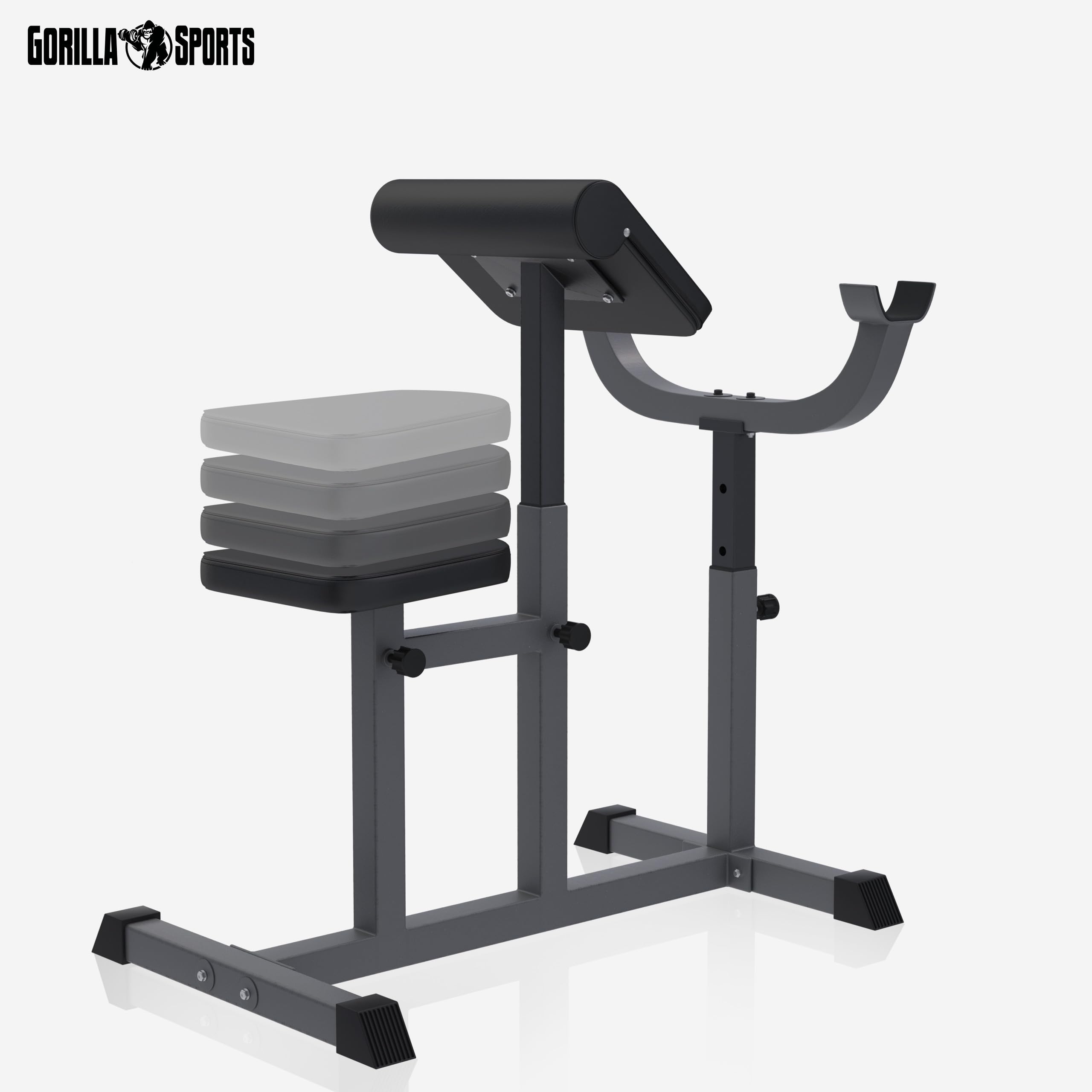 GYRONETICS® Panca per Bicipiti - Supporto Bilanciere, Altezza e Sedile Braccia Regolabile, con Curl Pult, Carico Max 150 kg - Panca Pesi, Scottbank Palestra, Fitness, Casa, Allenamento