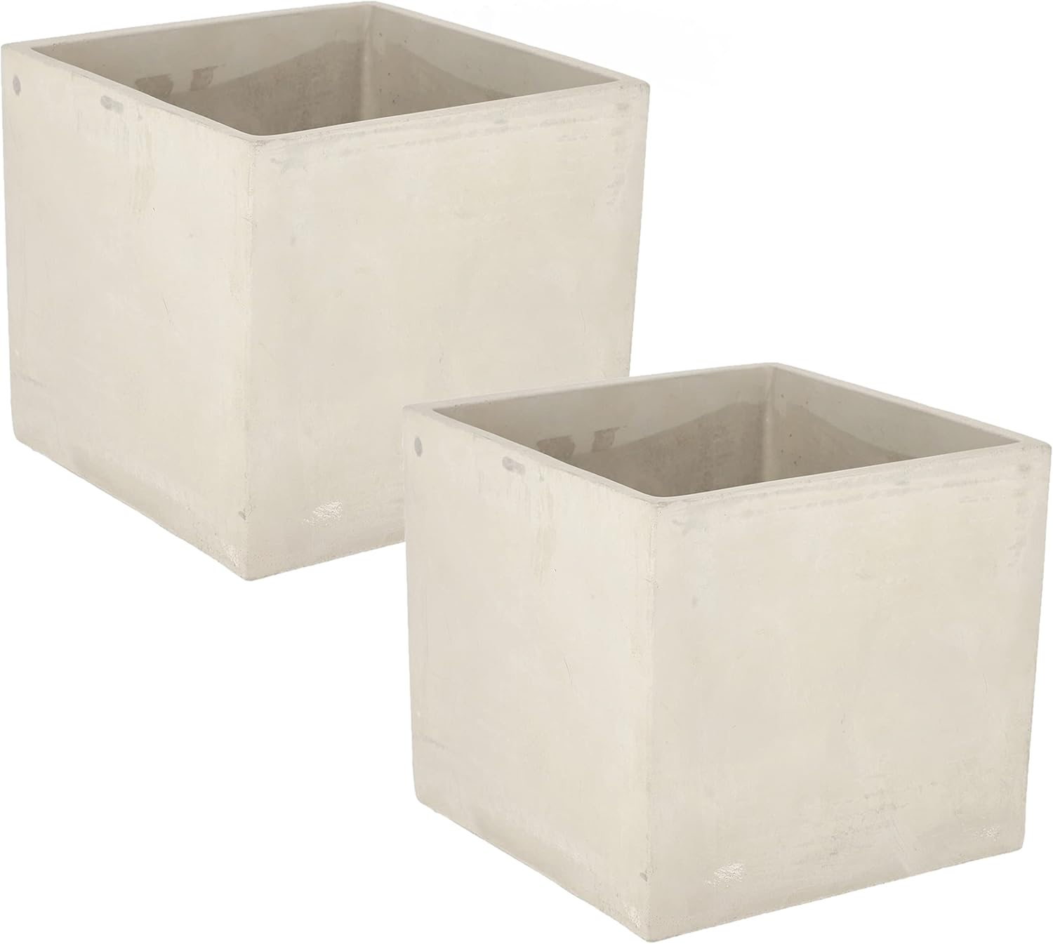 KOTARBAU® Juego de 2 macetas, 20 x 20 cm, para flores, plantas de hormigón decorativo, cuadrado
