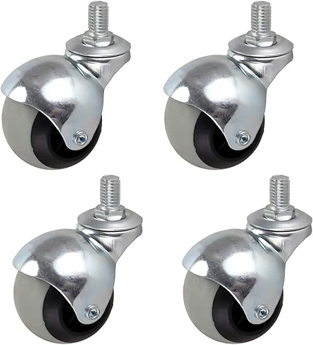 LUNEZY Ruedas giratorias, ruedas de bola para muebles, ruedas de vástago roscado, ruedas de repuesto TPR, para sofá, silla, gabinete, cama, mesa de