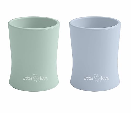 Miniatura 5 de otterlove Taza de entrenamiento de silicona para bebés y niños pequeños, aprobada por OT pediátrica, 100% silicona LFGB pura de platino, irrompible,