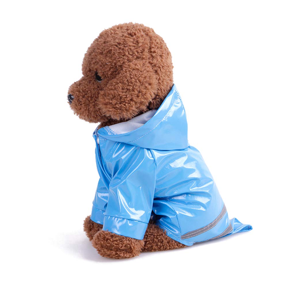 Chubasquero para Perros, Impermeable Reflectante for Perros pequeños, Mono con Capucha y for medianos(Blue,L)