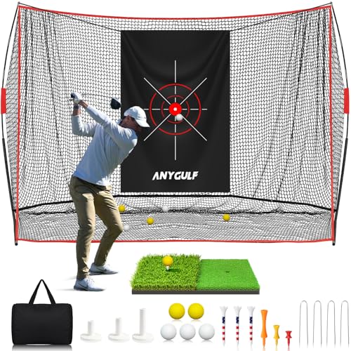 Golf Net 10x7FT Heavy Duty with Dual-Turf Mat