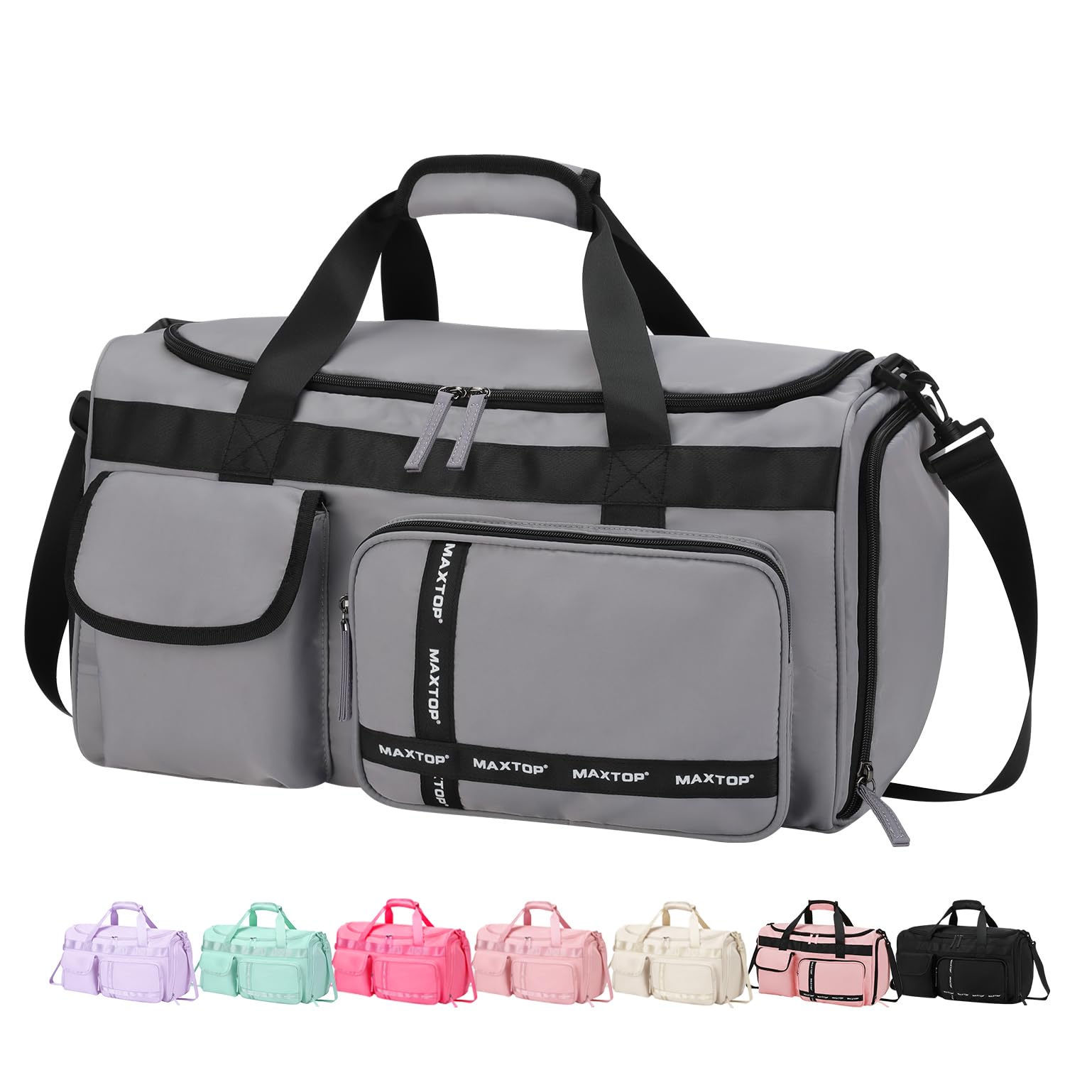 MAXTOP Gym Bag for Women Men Travel Duffle Bag Large Capacity Carry On Weekender Overnight Bag With Shoe Compartment Gym Tote Dry Wet Separation