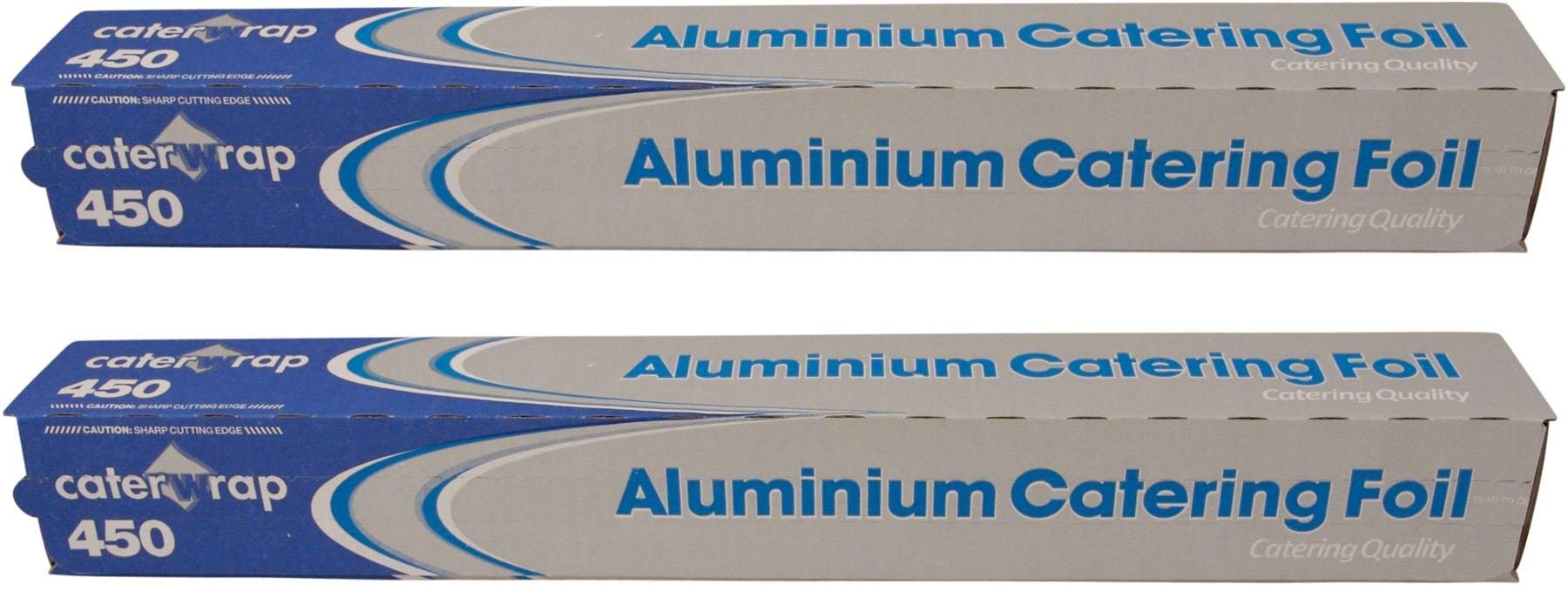 2 x Caterwrap Catering Aluminium Foil 45cms Wide x 70 Metres Long
