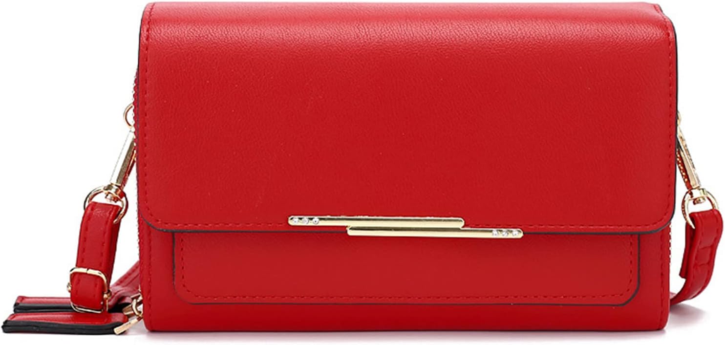 Small Crossbody Bag, PU Leather Cell Phone Purse with Credit Card Slots & Adjustable Strap, Wallet Purse for Women Ladies Girls