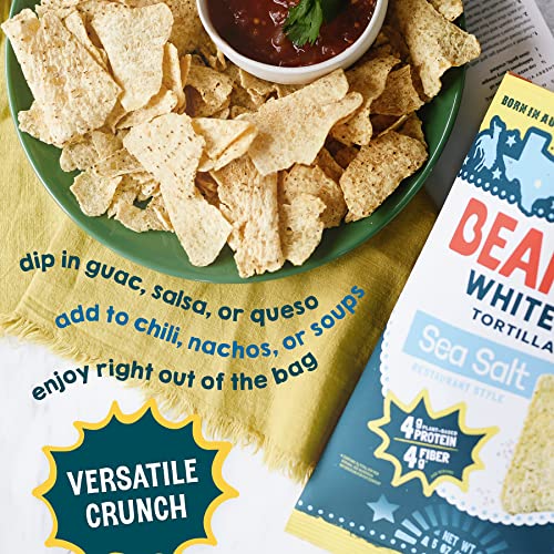 Beanitos Bean Chips - Restaurant Style Sea Salt - (6 Pack) 5 Oz Family Size Bag - White Bean Tortilla Chips - Vegan Snack With Good Source Of Plant Protein And Fiber #TOP4