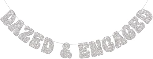 Miniatura 3 de Cartel holográfico aturdido y comprometido – Cartel retro para despedida de soltera, decoración de fiesta de compromiso iridiscente