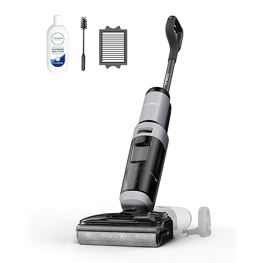 Tineco Floor ONE i5 Stretch Wet Dry Vacuum Cleaner, Vacuum & Mop in One Step, 20kpa Powerful Suction, 180° Lay-Flat Design, Anti-Tangle Design, Dual-Sided Edge Cleaning, Up to 30* Minutes Runtime