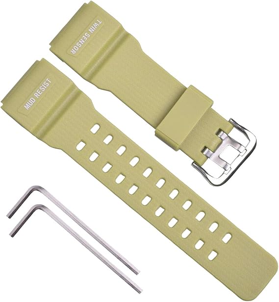 Amazon Olibopo 天然樹脂交換用時計ベルト カシオメンズg Shock Master Of G マッドマスターツインセンサー スポーツ ウォッチ Gg 1000 Gwg 100 Gsg 100 Beige 時計バンド 腕時計 通販