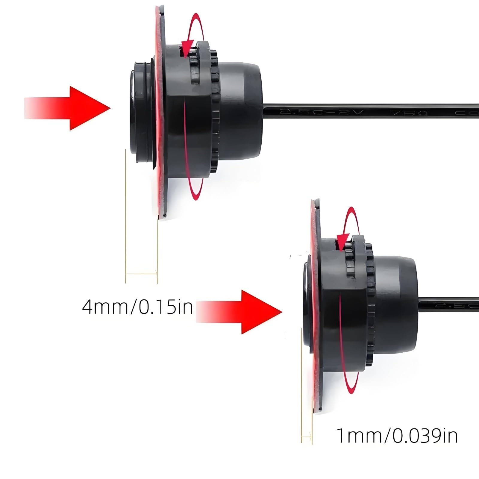 Sensor De Aparcamiento Empotrado 4 Sondas 16,5mm - Profundidad Ajustable Sistema Radar Trasero Alerta De Distancia Solo Zumbador(Nero)