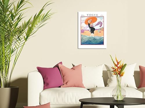 Miniatura 3 de Fashion Magazine  Clima caliente  1 de julio de 1919  Portada de revista vintage por Helen Dryden  Cartel de arte de madera vintage de 8 x 12