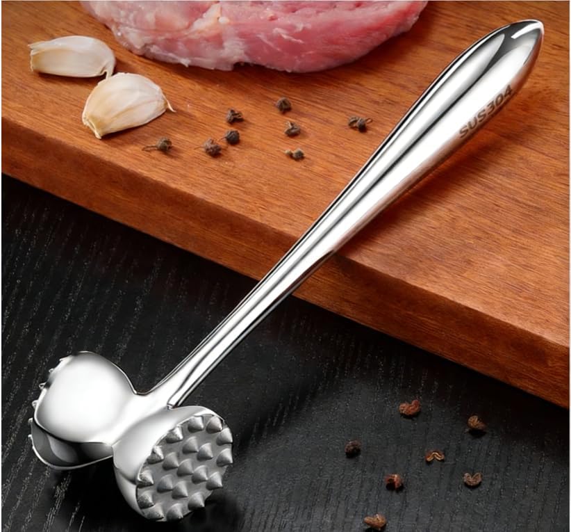 304 Stainless Steel Meat Tenderizer Mallet Dual Side Meat Hammer ...