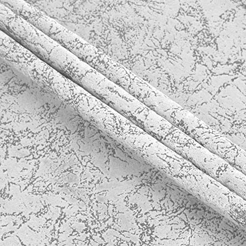 Image of Homestan Abstract Design Velvet Long Door Curtains 9 Feet Long Set of 2 with Stainless Steel Grommets for Home Decor (9 X 4.5 Feet, White)