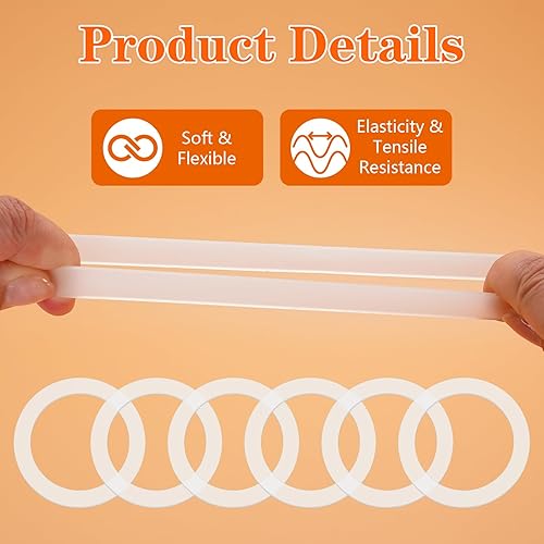 Miniatura 4 de 12 piezas de 3.7 pulgadas de silicona para frascos de repuesto, sellos de silicona herméticos, anillos de sellado para tarros de conservas de boca