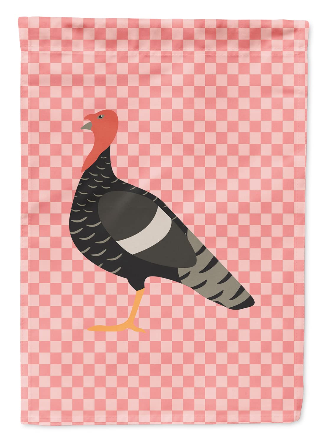 Caroline's Treasures BB7987GF Marragansett Turkey Pink Check Flag Garden Size , Small, multicolor